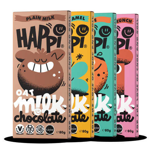 Vegan Friendly Chocolate Bar Bundle 4 x 80g - Happi Choc